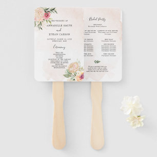 Pony en Gold Floral Ceremony Programme Hand Fan Handwaaier