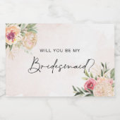 Pony en Gold Foil Blooms Bridesmaid Candle Label Voedselcontainer Etiket (Enkel label)