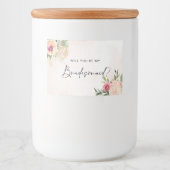 Pony en Gold Foil Blooms Bridesmaid Candle Label Voedselcontainer Etiket (Voorkant)