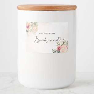 Pony en Gold Foil Blooms Bridesmaid Candle Label Voedselcontainer Etiket