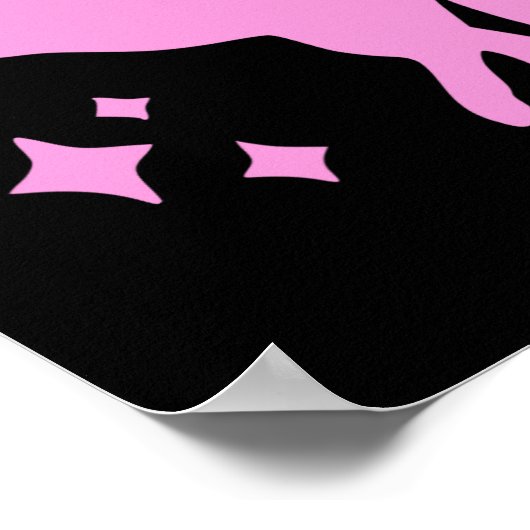 Pony en hakken liefhebber roze meisjes clubs disco poster (Hoek)