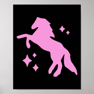 Pony en hakken liefhebber roze meisjes clubs disco poster