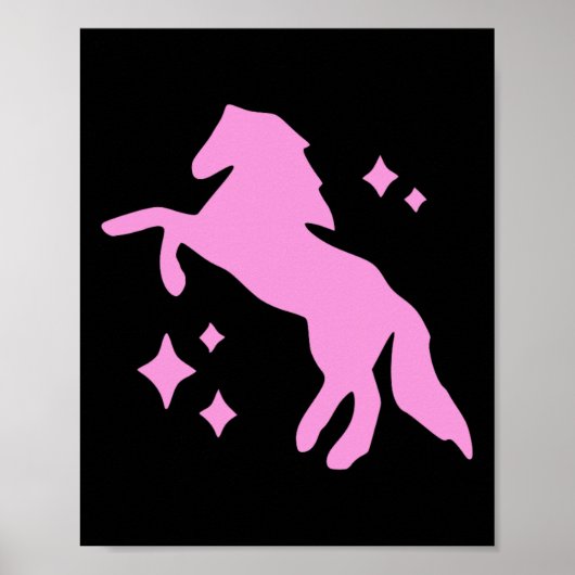 Pony en hakken liefhebber roze meisjes clubs disco poster (Voorkant)