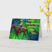 Pony Express laat verjaardagskaart Kaart (Gele Bloem)