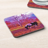 PONY IN EEN RAINBOW gekleurd veld Bier Onderzetter (Linkerzijde)