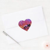 PONY IN EEN RAINBOW gekleurd veld Hart Sticker (Envelop)