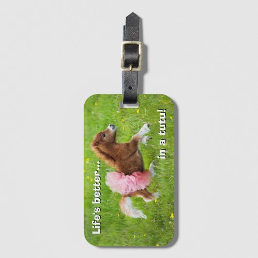 Pony in Tutu Bagagelabel (Voorkant (verticaal))