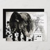Pony Love Wedding Invitation Kaart (Voorkant / Achterkant)