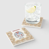 Pony marmer Stone Onderzetter Kerstmis (Zijkant)