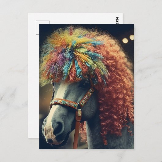 Pony met clown haar briefkaart (Voorkant / Achterkant)
