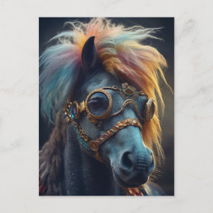 Pony Met Clown Haar en Googles Briefkaart