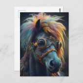 Pony Met Clown Haar en Googles Briefkaart (Voorkant / Achterkant)