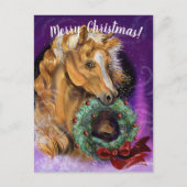 Pony met kerst Wreath Briefkaart (Voorkant)