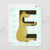 Pony-monogram letter E gepersonaliseerd Briefkaart (Voorkant / Achterkant)