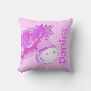 Pony Naam & Geboorte Pasgeboren Gift bleke paarse Kussen