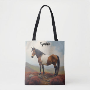 Pony op een hei draagtas