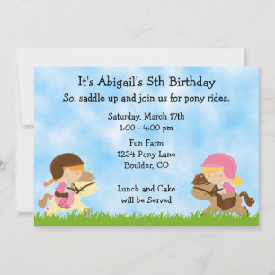 Pony Party Anniversaire Invitation pour les filles