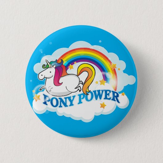 Pony Power Unicorn Classic Button (Voorkant)