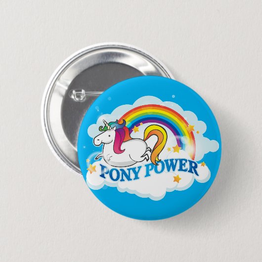 Pony Power Unicorn Classic Button (Voorkant /achterkant)