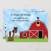 Pony Rides Équitation Anniversaire Invitation (Devant / Derrière)