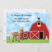 Pony Rides Équitation Anniversaire Invitation (Devant)