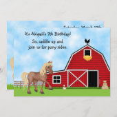 Pony Rides Équitation Anniversaire Invitation (Devant / Derrière)