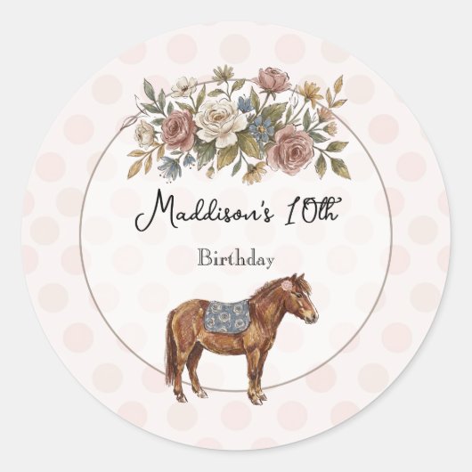 Pony Ronde Sticker (Voorkant)