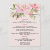 Pony rose Elegant Aquarelle Mariage Menu (Devant)