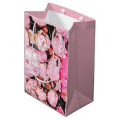 Pony rose Floral Design Moyen Cadeau Sac (Devant Angle)