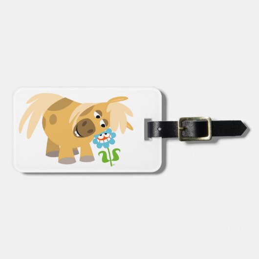 Pony van de Cartoon van de aanbesteding en het ven Bagagelabel (Voorkant horizontaal)