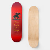 Pony van zwart poly en Rider op rood chroomeffect Skateboard (Voorkant)