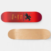 Pony van zwart poly en Rider op rood chroomeffect Skateboard (Horizontaal)