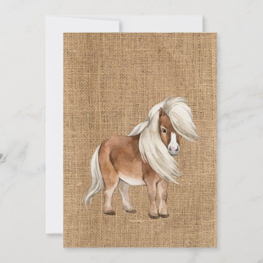 Pony verjaardag in het gezelschap van cowboy party kaart (Achterkant)