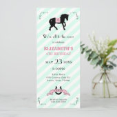 Pony verjaardagsuitnodiging kaart (Staand voorkant)