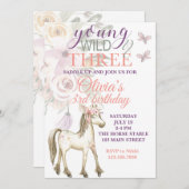 Pony verjaardagsuitnodiging Young Wild en drie Kaart (Voorkant / Achterkant)