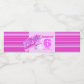 Pony waterverf art roze 6e verjaardag waterlabels waterfles etiket (Enkel label)