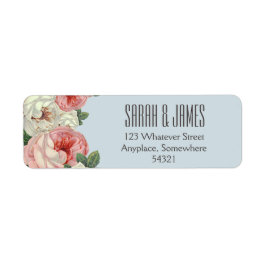 Pony Wedding Couple Blue Address Label