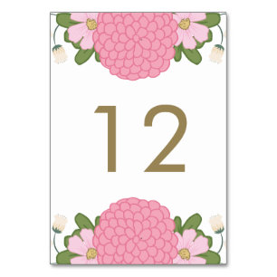 Pony Wedding Table Number Kaart
