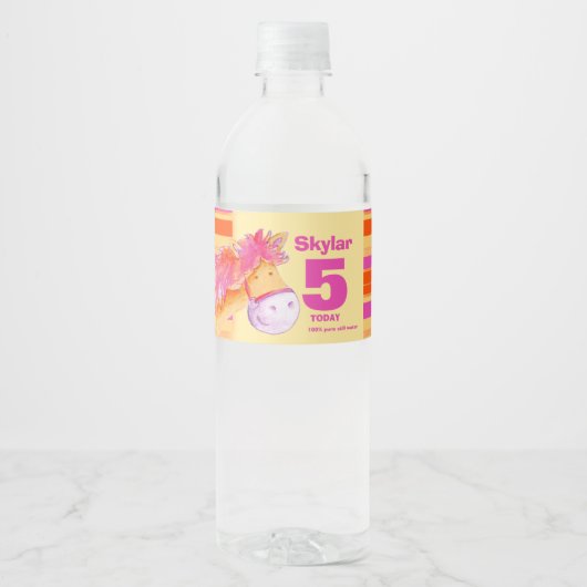 Pony whimsal aquarelle art eau étiquettes (Devant)