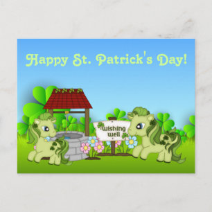 Pony's en klavers Happy St. Patrick's Day Horse Briefkaart