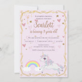 Pony's uitnodiging voor de derde verjaardag (Voorkant)