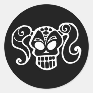 Ponytail gothic meisjesstickers ronde sticker