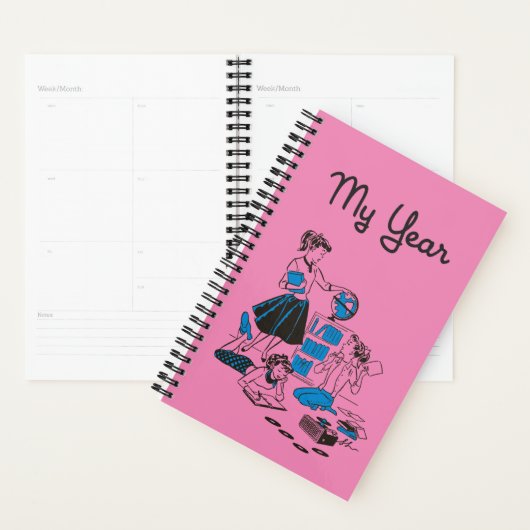 Ponytail retro inspiré Yearly Planner (Devant avec enveloppe)