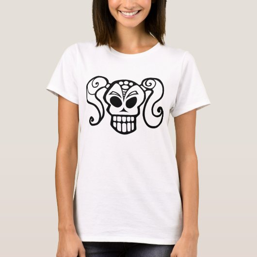 Ponytail Skull Girl T-shirt (Voorkant)