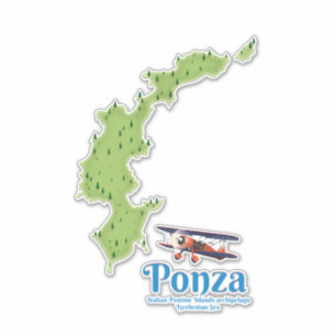 Ponza Italiaanse eilandkaart. Sticker