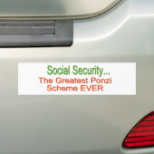 Ponzi-regeling voor sociale zekerheid bumpersticker (Op auto)