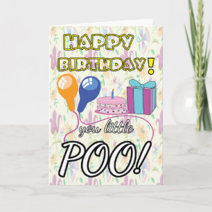 POO Ballonnen Taart grappig kinderen schattig verj Kaart