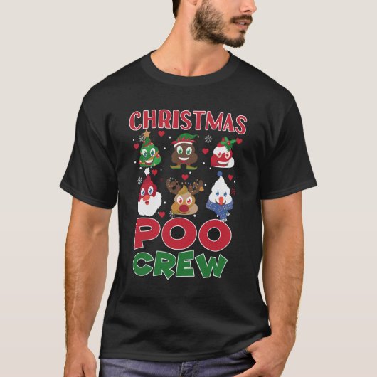 Poo Crew Poop Emoticons T-shirt (Voorkant)