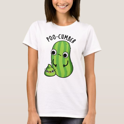Poo-cumber Funny Cucumber Pun T-shirt (Voorkant)