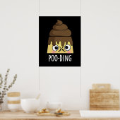 Poo-ding Funny Poop Pudding Pun Dark BG Poster (Keuken)